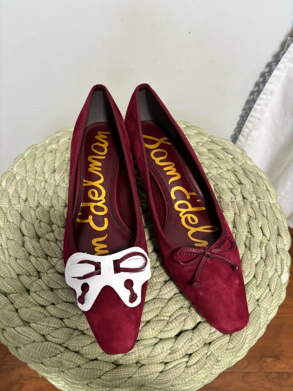 NEW Sam Edelman Rinda Wine Suede Low Block Heel Pumps - Picture 5 of 9